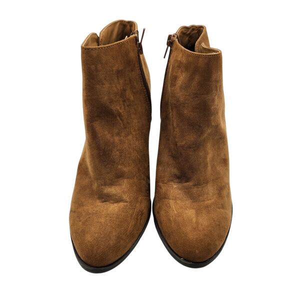 NY&C Brown Suede Ankle Boots with Wood Block Heels – Size 9 - Picture 4 of 7